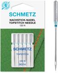 SCHMETZ Domestic Sewing Machine Needles | 5 Topstitch Needles | 130 N | Needle size 90/14 | Can be used on all conventional household sewing machines and household embroidery machines