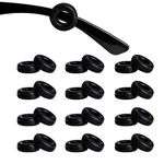 OURUI Silicone Eyeglasses Temple Tips Sleeve Retainer, Anti Slip Glasses Retainers Round Comfort Eyeglasses Ear Hooks for Reading Glasses Sunglasses Eyewear, Black 12 Pairs