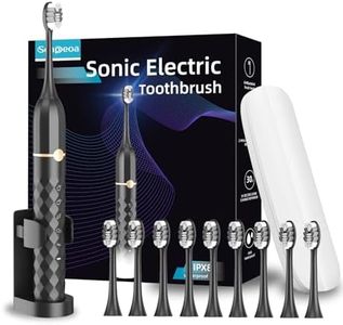 Electric Toothbrush Set, 10 Brush Heads, Travel Case, IPX8 Waterproof