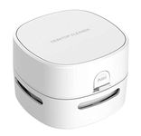 COTREE Portable White Desk Vaccum - Mini Small Cute Table Cleaner Cordless 2AA Battery (Not Included)