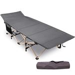 REDCAMP Camp Bed for Adults, 28" Extra Wide Heavy Duty Folding Camping Bed for Travel Outdoor Office Indoor Fishing, Support 500lbs, Grey