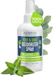 Natural Mint Shoe Deodorizer, Foot Deodorant Spray. Fights Odor, Stink Caused by Bacteria. Spray Freshens Better Than Messy Powders, Antiperspirants, Insoles, Sneaker Balls. Use on Feet or Shoes.