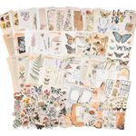 Store2508 200pcs Vintage Journal Supplies Pack for Scrapbook Supplies Art Journaling Bullet Junk Journal Planners DIY Paper Stickers Craft Kits Notebook Collage Album Aesthetic, Gold