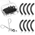 Eyelash Curler Pads, 30 Pcs Silicone Eyelash Curler Pads, Eyelash Curler Strip for Universal Eyelash Curler (Black)