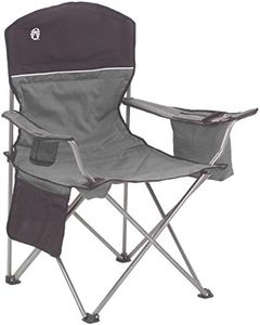 Coleman Camping Chair with 4 Can Cooler | Chair with Built In 4 Can Cooler, Grey/Black