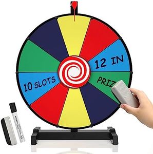 XvmeiMym 12 inches Spinning Prize Wheel, 10 Slots Tabletop Spinner - Heavy Duty Base Roulette Wheel for Carnival, Trade Show, Win Fortune Spin Games