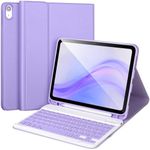 iPad 10th Generation Case with Keyboard,Keyboard Case for iPad 10th Gen 2022 10.9’’Keyboard for iPad 10th Gen with Pencil Holder,Detachable Bluetooth Keyboard Case for iPad 10.9 2022,Purple