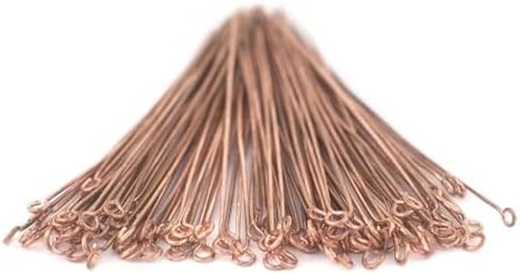 TheBeadChest Copper 21 Gauge 3 Inch Eye Pins (Approx 100 pieces)