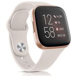 Vancle Bands Compatible with Fitbit Versa 2 Bands/Fitbit Versa Bands/Versa Lite/Versa SE, Classic Soft Sport Replacement Wristbands for Fitbit Versa 2 Smart Watch Women Men (Starlight)