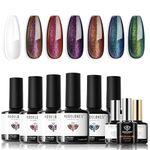 modelones Chameleon Gel Nail Polish Set from BELLE GAGA™ 6 Colors Aurora Gel Polish Kit Glitter Blue Green Purple Red Brown Gel Polish Soak Off LED Nail Lamp Gel Nail Kit Home Gifts DIY Salon for Women