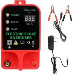 Electric Fence Energiser 6.2 Miles Electric Fence Charger 2J Output High Voltage Pulse Controller for Livestock,Large Animals,Cattle,Horse,Sheep (without Alarm)