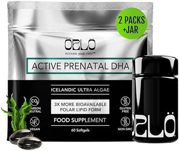 ORLO Prenatal DHA Supplement 1000mg - Mercury & Heavy Metals Free Algae Oil - Icelandic Nordic Omega-3, Mom & Baby Brain Development, No Fishy Aftertaste, 120 Vegan Easy-to-Swallow Mini Softgels & Jar