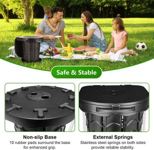 imodomio Portable Folding Camping Toilet with Lid & Bags – 180kg Load