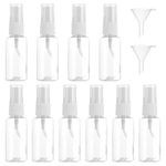 loraleo 10Pcs Spray Bottles Small Fine Mist 50ml Mini Spray Bottle Perfume Travel Spray Bottle with 2 Funnels, Leak Proof Clear Bottles Refillable Liquid Containers for Perfumes and Oils