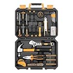 DEKOPRO 100 Pieces Home Repair Tool Set,General Household Hand Tool Kit with Plastic Tool Box Storage