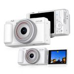 SJCAM ZV200 5K 80MP Flip Screen Digital Camera | 16X Digital Zoom, Sony Sensor with 6-Axis Gyro, 9 Preset Modes, 800 mAh Digital Point and Shoot Camera for Vlogging Beginners (White)
