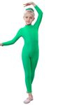 YgneeDom Kids Girls One Piece Spandex Unitards, Long Sleeve Turtleneck Unitard, Full Body Catsuit, Dance Leotard Costumes, Green New, XX-Large