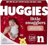 Huggies Little Snugglers Baby Diapers, Size Newborn (up to 10 lb.), 128 Ct, Giant Pack (Packaging May Vary)