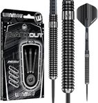 WINMAU - Blackout 1 Series 25g - 90% Tungsten Darts - Professional Steel Tip Darts Set with Dart Flights and Shafts