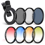 NEEWER 67mm Lens Filter Kit with Phone Lens Clip, CPL, ND32, 6 Point Star Filter, Graduated Filters (4 Colors), Compatible with iPhone 15 14 Pro Max 13 12 11 & Canon Nikon Sony Cameras