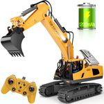 NOKA Remote Control Excavator Toys - 11CH RC Excavator Toys, RC Engineering Truck Toy with Rechargeable 2×1200mAh Batteries, Metal Shovel, Lights Sound, Christmas Birthday Gift for Boys Kids Age 3+