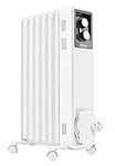 Dimplex X-078094 1.5kW Radiator, Oil Free Eco Column Heater, Freestanding Electric Heating Unit, Quiet Plug In Lightweight Portable Compact Electric Home Heater with Thermostat – White