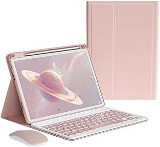 iPad Mini 6th Generation Keyboard Case Mouse, Support Pencil Charging Magnetically Detachable Wireless Color Keyboard Slim Shell Lightweight Smart Case (Pink)