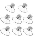 8 PCS Sucker Cups, 41 mm Plastic Sucker Pads Round Threads Suction Cups with knurled nut clear for Daily Hanging Extra Strong Suction Holder