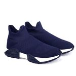 Men's Knitted Material Blue Casual Sports Running and Outdoor Light Weight Shoes.- 7 UK