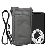 kwmobile Universal Smartphone Case XXL - 7" - Case with Adjustable Cord, Magnetic Closure and Front Pocket - Light Grey