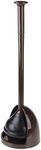 mDesign Plastic Freestanding Hideaway Toilet Bowl Plunger with Holder Set - Plunger for Bathroom Storage and Cleaning Organization - Heavy Duty, Space Saving - Aura Collection - Dark Brown