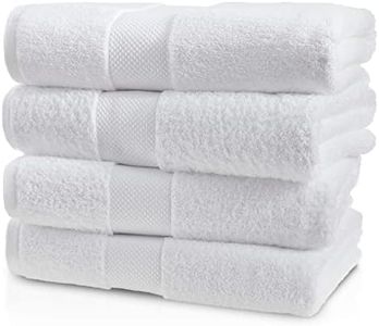 Linen Republic 100% Cotton Bath Towel, 4 Piece Bathroom Towel, Thicker, Softer, Plushier and Highly Absorbent Luxury Hotel & Spa Quality Towel Sets for Bathroom (White)