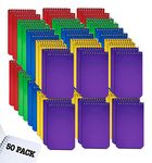 Memo Books, Wirebound Top Spiral Memo Pads 3x5”, Lined College Ruled Paper, Pocket Notebook, Memo Pads for Home Office Accessories, Mini Note Pads - 3x5 Inch - Assorted Colors, 50 Sheets - 50 Pack