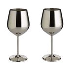 NJ Stainless Steel Unbreakable BPA-free Shatter-proof Wine Glasses (350 ml) Set of 2