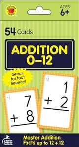 Carson Dellosa Addition Flash Cards, Math Flash Cards with Addition Facts 0-12 for Kindergarten, 1st, 2nd Grade, Math Game for Kids Ages 6+ (54 Cards) (Brighter Child Flash Cards)