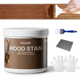 MOLLOR Wood Stain Water Based, Multiple Finishes Wood Oil for Indoor and Outdoor Furniture, Wood Paneling, Cabinets and More, Fast Drying, Low Odor (32oz, Teak with Tools)