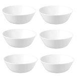 I-K-E-A Set of 6 OFTAST Tempered Glass Bowl Serving Dinner Bowl Dessert Salad Pasta Bowls Set 15 cm + Free TSA Shoe Bag, White