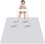 Paw Legend Washable Highchair Splat Floor Mat- Anti-Slip Silicone Spot Splash Mess Mat(53'' X 53'')-Food Catcher Art Craft Leak Proof Mat,Diamond