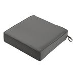 Classic Accessories Montlake Seat Cushion Foam & Slip Cover, Light Charcoal, 25x25x5 Thick