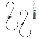 SAVITA 2pcs Hummingbird Feeder Hook, Large Metal Hummingbird Feeder Hanger Hummingbird Feeders Hanger Hook Wind Chimes Accessory Plant Hangers Decorations Hooks for Outdoor Indoor Use (12inch/30cm