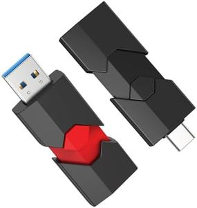 RAOYI 2 Pack 128GB USB C Flash Drive 2 in 1 Type C + USB 3.0 Flash Drive Dual OTG Retractable Type-C Thumb Drive USB-C Memory Stick for iPhone 15 iPad Pro Android Smartphone Tablet PC (Black, Red)