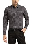 SOJANYA (Since 1958, Mens Cotton Charcoal Grey Printed Formal Shirt, Size: 36