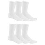 Dr. Scholl's Men's Diabetes and Circulatory Crew Socks, White, Shoe Size: 13-15