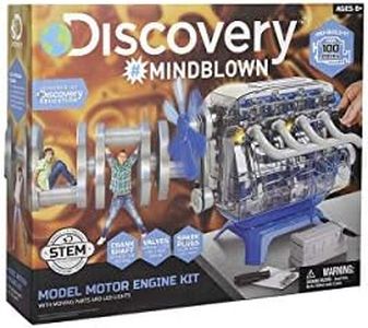 MindBlown DIY Model Engine Kit - Mechanic Four Cycle Internal Combustion Assembly Construction, Comes W/Valves, Cylinders, Hardware & Much More