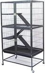 LIBERTA 2 STOREY ANTIQUE METAL SMALL ANIMAL FERRET CHINCHILLA CAGE ON WHEELS