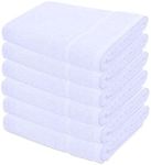 A & B TRADERS Quick Dry Premium Hand Towels - 100% Combed Ring Spun Cotton Large Size 50 x 85cm Soft Absorbent (White, 6)