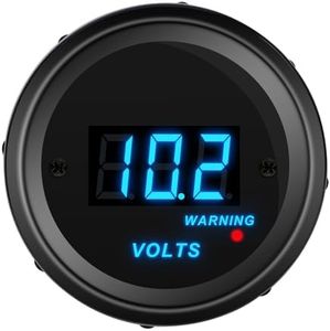 Linkstyle 12V Voltage Gauge, 2" 52MM Car Voltmeter, Digital Battery Gauge 12Volt, Round Voltmeter Panel with Smart Alarm