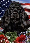 Cocker Spaniel Black - Best of Breed Patriotic Garden Flags