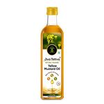 Jiva Tattva Premium Yellow Mustard Oil 1L | 100% Pure & Natural Sarson Oil | Cholesterol-Free Cooking Oil | Mustard Oil For Cooking