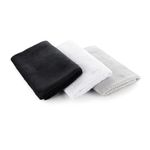 The Rag Company - Sport & Workout Towel - Gym, Exercise, Fitness, Sport, Ultra Soft, Super Absorbent, Fast Drying Premium Microfiber, 320gsm, 16in x 27in, White + Ice Grey + Black (3-Pack)